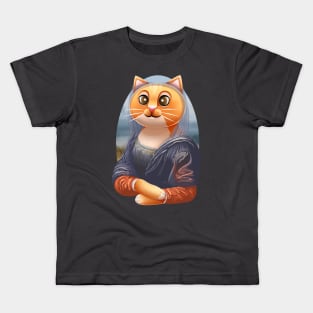 Meowy Lisa (no text) Kids T-Shirt